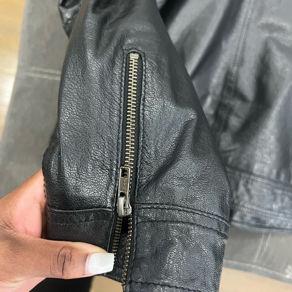 ASOS men 100% leather black jacket - Picture 4 of 5